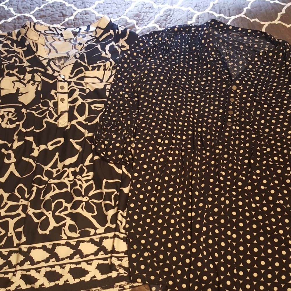 Lot of 2 Navy and White Shirts